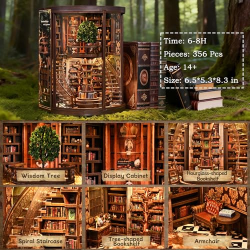 Book Nook Kit for Adults Booknook DIY Miniature Library Decor Fantasy 3D Puzzle