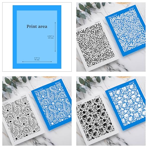 Leaf Silk Screen Stencils for Polymer Clay, 3 PCS Abstract Floral Pattern Silkscreen for Polymer Clay Earring Making, Reusable Silk Screen Stencils for Polymer Clay SSCMB-55 - color: William Morris