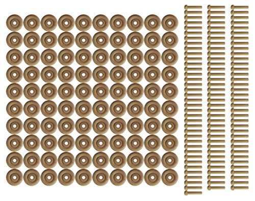 Wood Wheels - 100 Pack with Free Axle Pegs - Made in USA (1.25" Diameter) - size: 1.25" Diameter