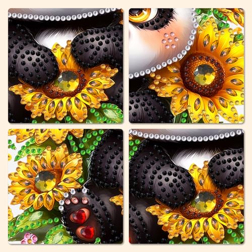 MXJSUA Panda Bear Diamond Art Hanging Kits for Adults Beginners, Crystal Diamond Suncatchers, Special Shape Diamond Painting Pendant Window Ornament Gifts for Home Garden Door Wall Decor - color: Animal-10