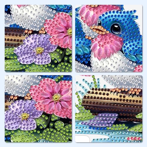 MXJSUA Blue Birds Diamond Art Hanging Kits for Adults Beginners, DIY Acrylic Special Shaped Crystal Animals Diamond Gem Art Pendant Drills Painting Ornament for Home Wall Decor and Gift - color: Animal-12