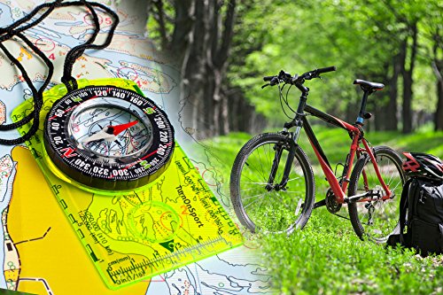 TurnOnSport Orienteering Compass - Advanced Scout Compass for Hiking, Camping, and Backpacking - Best Survival Gifts for Kids