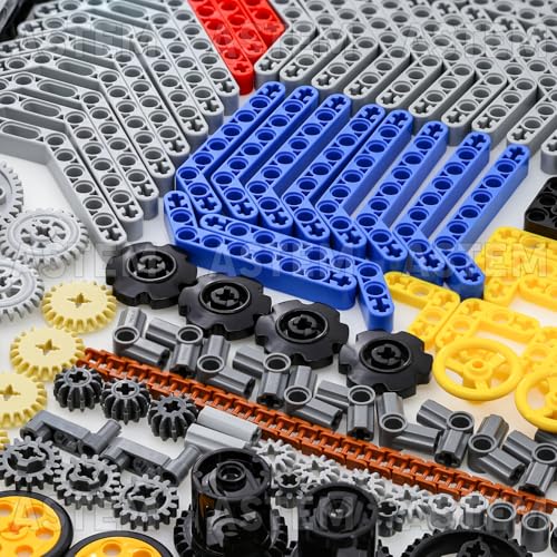 ASTEM 500+ Technical-Parts Group EV3 Building Block Parts Regular-Sized Replacement Mechanical Parts Include Brick,Bush,Technic Pin,Gear.