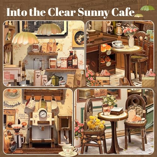 Fsolis Book Nook Kit Miniature House (Sunny Cafe) - color: Sunny Cafe