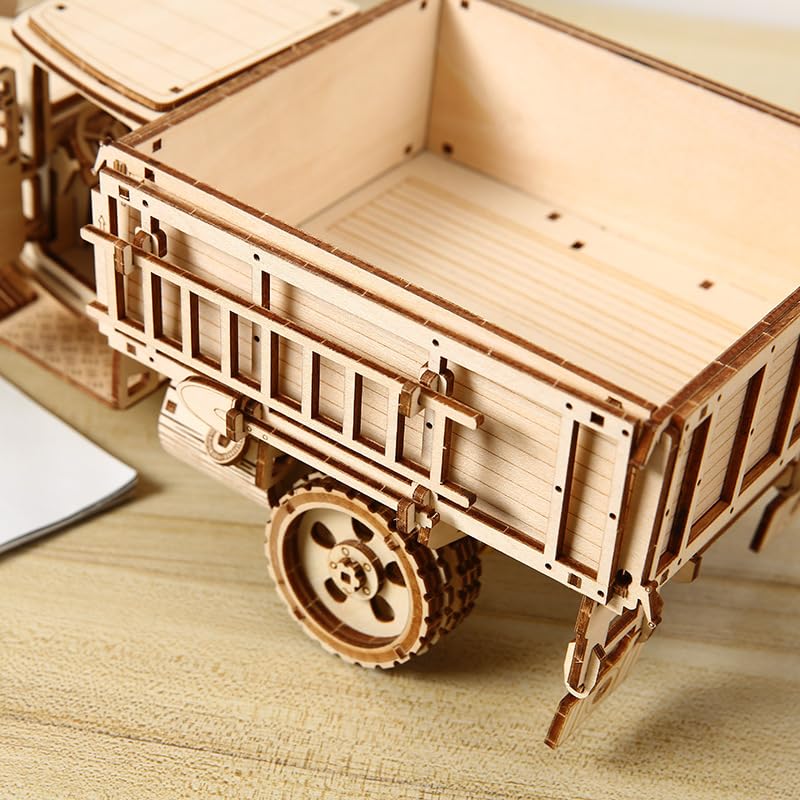 3D Wooden Puzzle 264 Pieces Truck Architectural Model Kit with Gears - style: Truck