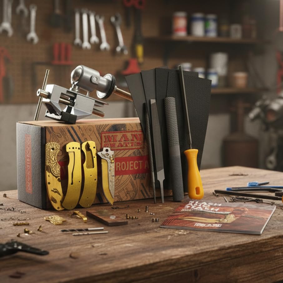Man Crates Folding Knife Making Kit, DIY Knife Crafting Gift for Men, Dad - style: Folding Knife