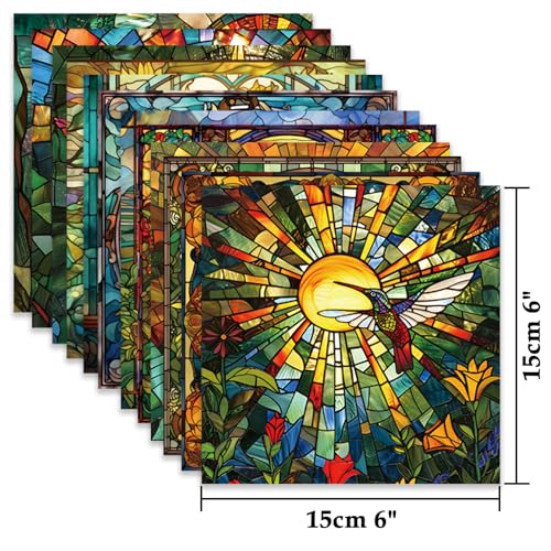 24 Sheets 6"x6" Scrapbook Paper Single-Sided Pattern Decorative Paper - color: 24 sheets-Glass Sunflower