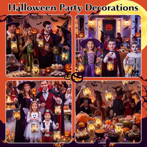 24 Sets Halloween Crafts Kits DIY Ghost Plastic Mason Jar - style: Ghost