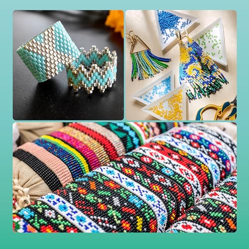 PP OPOUNT Adjustable Bead Loom Kit, Wood Loom Beading Supplies with Detailed Instructions, Practical Jewelry Making Accessories, Beading Loom Kits for Adults Jewelry Making Bracelets Belts - size: 512 PCS