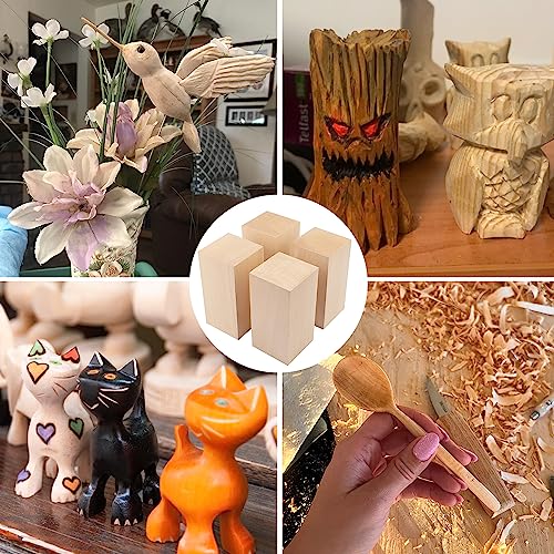 2 Pack Basswood Carving Blocks, 6x3x3 Inches Basswood Blocks for Beginner to Advanced Carvers, Ideal for DIY Projects and Gifts, Soft and Smooth, Easy Whittling and Carving,by GNIEMCKIN. - size: 2 Pack 6x3x3 Inches