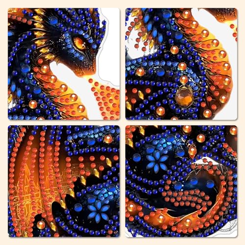 MXJSUA Dragon Diamond Art Hanging Kits for Adults Beginners, Crystal Diamond Suncatchers, Special Shape Diamond Painting Pendant Window Ornament Gifts for Home Garden Door Wall Decor - color: Animal-05