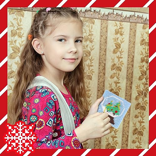 Pllieay Christmas 10-in-1 Cross Stitch Beginner Kit for Kids, Includes Instruction of 10 Different Patterns, 10 Printed Plastic canvases for Needlework, Needlepoint Starter Sewing Set - size: Christmas
