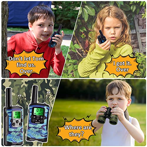 Aikmi Walkie Talkies for Kids with Tactical Bag & Binocular Toys Gifts - color: Blue