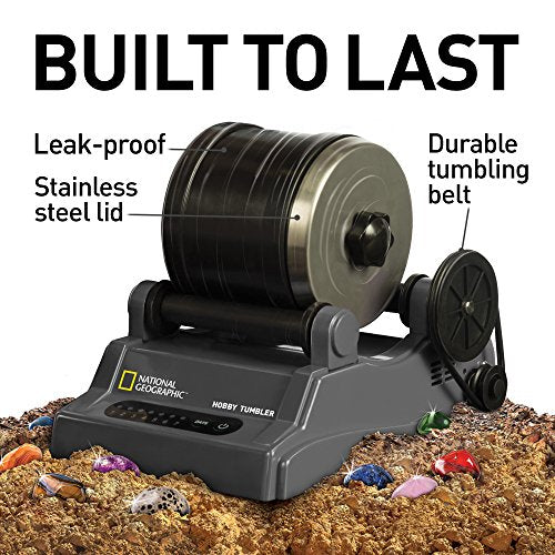 National Geographic Hobby Rock Tumbler Bundle for Kids and Adults - style: Hobby Kit with 2 lbs. Rocks