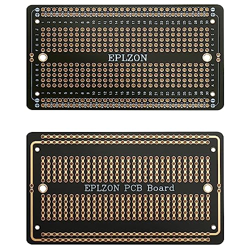 Solderable Breadboard PCB Board Gold-Plated Solder Breadboard for DIY Electronics Projects Apply to Arduino Soldering Projects 3.5"x2.05" (5 Pack + 2 Mini Board, Black) - color: Black