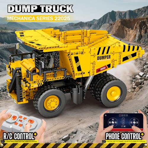 Reobrix Remote Control Mining Dump Truck Building Set 22025, 1476 Pieces - style: Mining Dump Truck