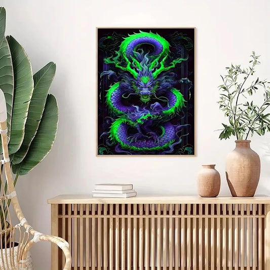 BSNRCH 5D Diamond Painting Kits for Adults Beginners Dragon Diamond Art Kits for Adults DIY Full Round Paint with Diamond Art Dots Crystal Dragon Gem Art Painting Crafts Kits 12x16inch - color: Dragon