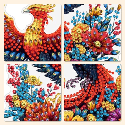 MXJSUA Phoenix Diamond Art Hanging Kits for Adults Beginners, DIY Acrylic Special Shaped Crystal Animals Diamond Gem Art Pendant Drills Painting Ornament for Home Wall Decor and Gift - color: Animal-13