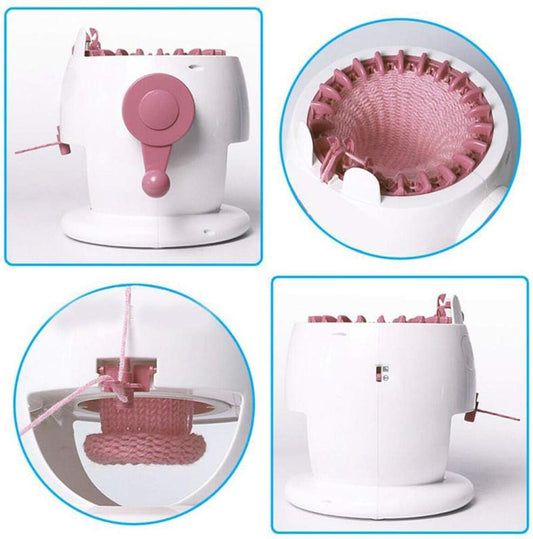 SENTRO 22 Needles Knitting Machine with Electric Adapter, Knitting Board Rotating Double Loom with Crank Handle Adapter Hex Steel Bit for Automatic Knit - size: 22