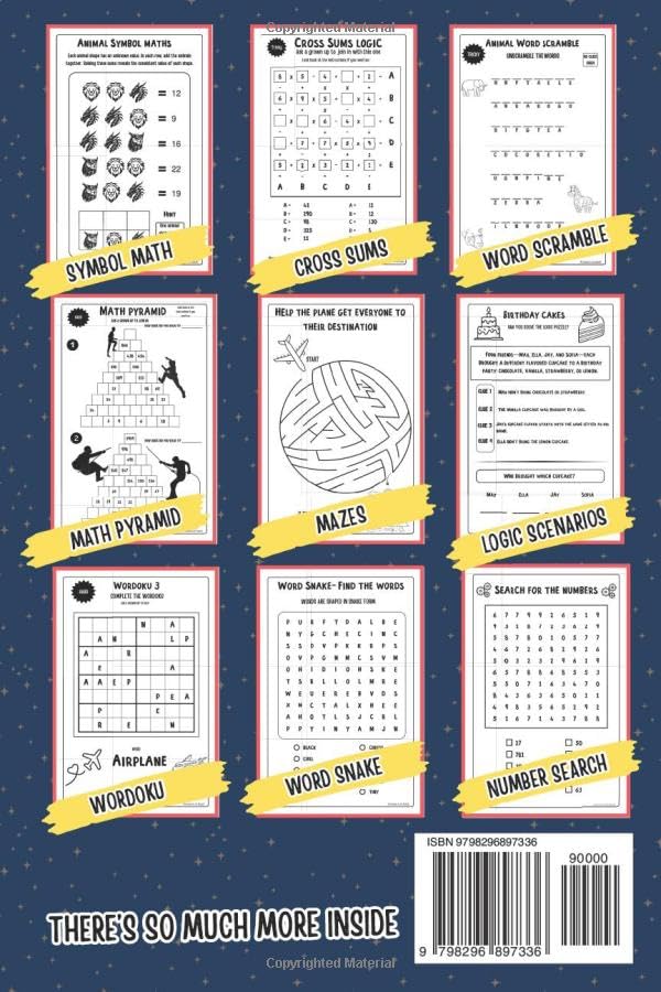 Logic Puzzle Book For Kids Ages 8-12: Includes Math Logic, Word Games, Crosswords And MORE!