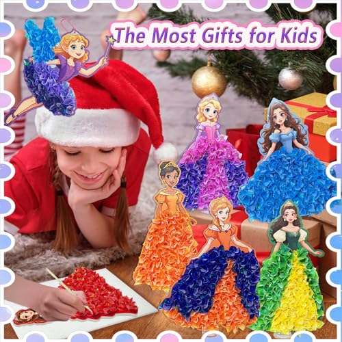 JRD&BS WINL Poke in Art Kit for Kids Toys Age 3-12 Year Old 3D Creative Princesses for Girls Birthday Gifts for 3 4 5 6 7 8 9Year Old Boy DIY Craft Art Kit for Teens Beginner Kids(Princesses) - style: princess