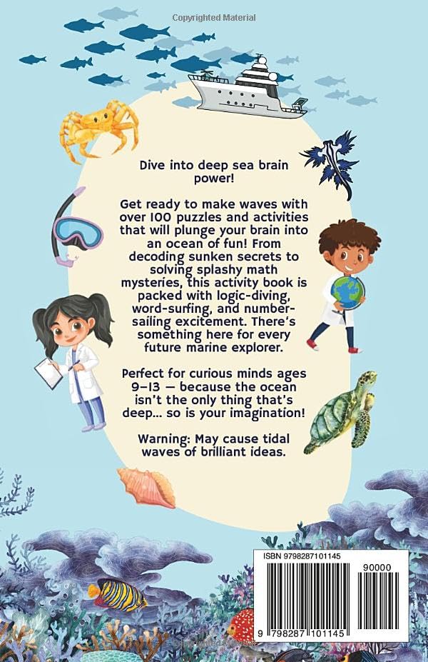 Logic Lab's Oceans Activity Book: Logic, Focus, Word, and Math Puzzles and Problems for Kids Ages 9-13 | 5.5 x 8.5 in (Logic Lab's Activity Books)