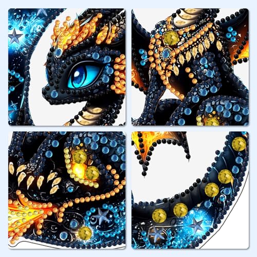 MXJSUA Dragon Special Shaped Hanging Diamond Painting Art Kits for Adults, Crystal Rhinestone Acrylic Gem Art Pendant Ornaments Kit for Home Decor and Gift 7.87 * 7.87 Inch - color: Animals-12