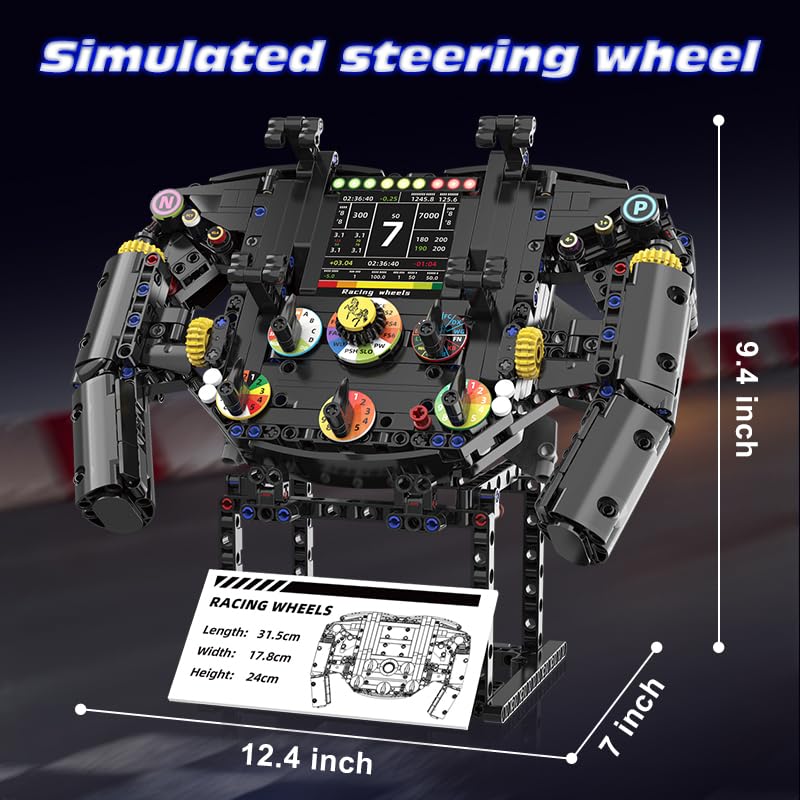 Sciencow F1 Racing Wheels Model Building Set, Racing Theme Construction Building Blocks Toys with Realistic Features, Chirstmas Birthday Gift for Ages 6+, Home Office, Desk Deco - color: Black