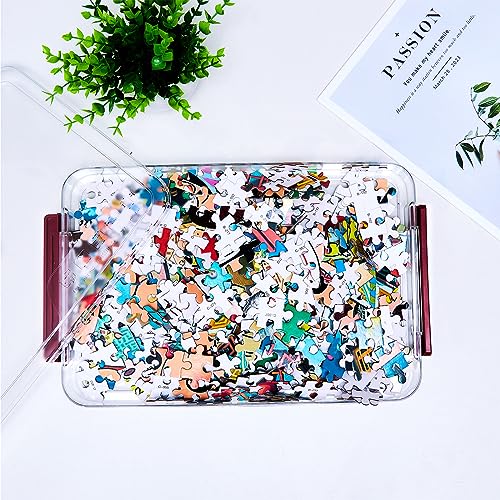 CATOOMUU 3-Pack 9x13 Shallow Flat Clear Plastic Project Case Storage Box - color: Small-Red