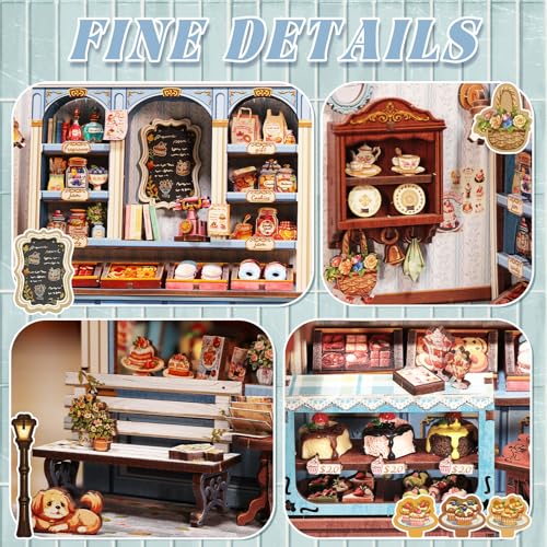 Fsolis Book Nook Kit, DIY Booknook Miniature Bakery House (Sweet Marie) - color: Sweet Marie