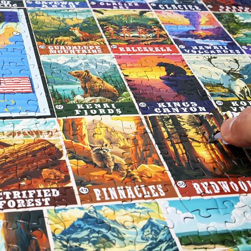 Think2Master Colorful Vintage USA National Parks 1000 Pieces Large Format Jigsaw Puzzle for 13+, Teens, Adults & Families. Great Gift for People Interested in Traveling. Size: 26.8” X 18.9” - style: National Parks