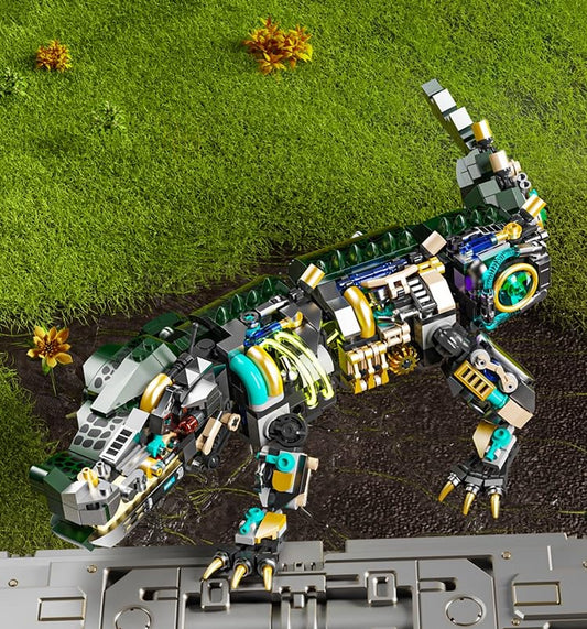 Mechanical Crocodile Building Set with LED Lights, 996 Pieces Display Model - color: Crocodile
