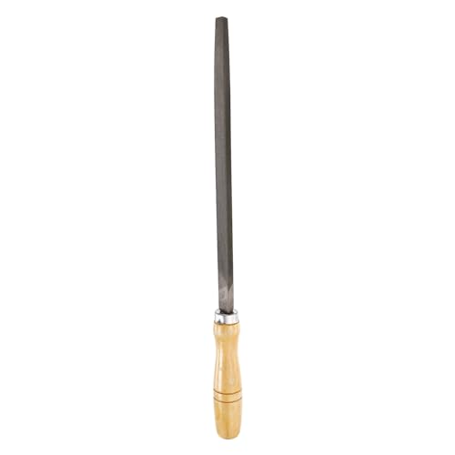 HARFINGTON Triangle Medium Teeth Cut File 10" Double Cut Teeth High Carbon Steel Hand Rasp File Wood Handle for Metal Wood Deburring Removing - size: 10", style: Medium