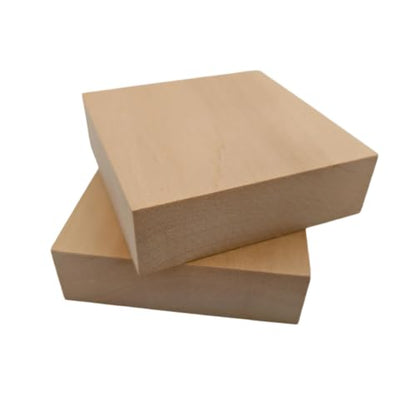 2PCS Unfinished Basswood Blocks for Crafts, Wood Craft Panels for Art, Engraving, Painting, DIY Projects, Chip Carving, Fretwork (3.93 x 3.93 x 1.18 in) - size: 3.93 x 3.93 x 1.18 in