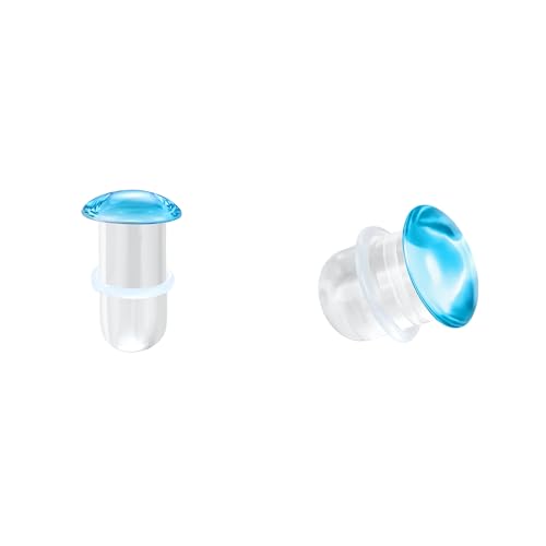Glass Ear Stretching Kit Single Flare Plugs & Rubber Rings Unique 1mm Increments 3mm-25mm Gradual Sizing Smooth Glass Gauges for Daily Wear Earring Expander Stretcher Piercing Body Jewelry 2Pc - color: Blue, size: 9mm