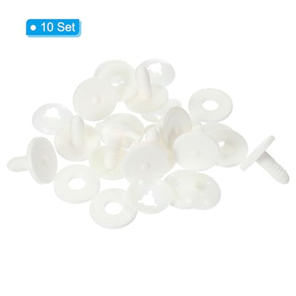 PATIKIL 35mm Doll Joints, 10 Set Plastic Removable Animal Joints Connector Engage Bolt for Bear Soft Limbs Making Head Joints DIY Crafts Accessories, White - size: 35mm