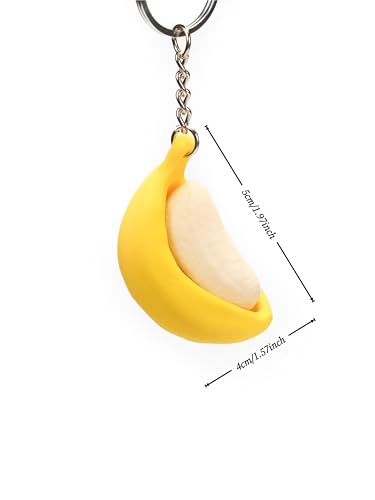 Fruit Fidget Clicker Toy with Mechanical Switch, 3D Printed ASMR Stress Relief Keychain, Cute Banana Sensory Fidget Toy for Teens & Adults Ages 14+
