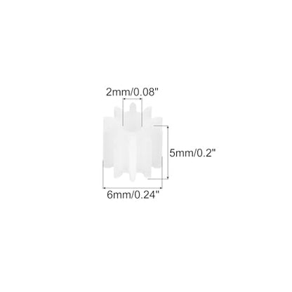 MECCANIXITY 50 Pcs Plastic Gears 10 Teeth Plastic Motor Gear Model 102A Reduction Gear for RC Car Model DIY Robot (White, Module 0.5) - style: 10 Teeth