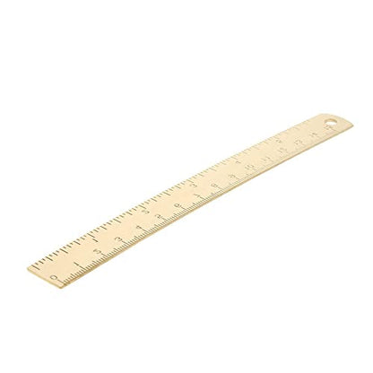 Utoolmart Brass Straight Ruler, 15cm / 5.9-inch Double-Sided Scale Ruler, Measuring Tool for Engineering Office Architect and Drawing - size: 15cm