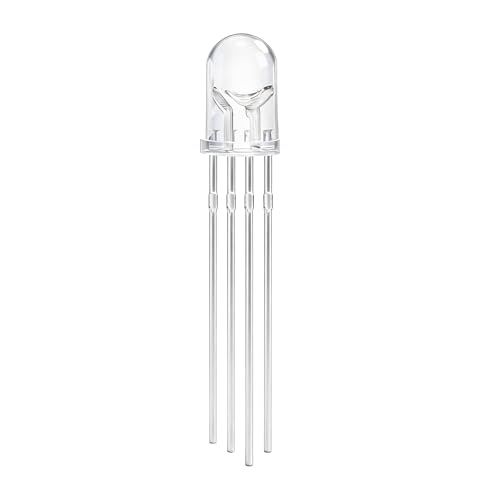 100PCS 5mm RGB LED Diodes, Common Cathode, 4-Pin, Clear Lens - color: Rgb Common Cathode 4 Pins, size: 5MM