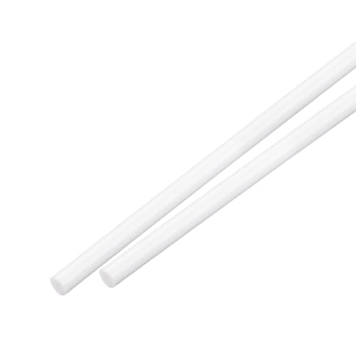 MECCANIXITY ABS Plastic Rod 10 mm x 500mm White Pack of 2 Pcs - color: White, size: 10 mm x 500 mm