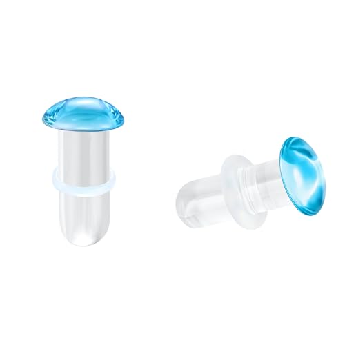 Glass Ear Stretching Kit Single Flare Plugs & Rubber Rings Unique 1mm Increments 3mm-25mm Gradual Sizing Smooth Glass Gauges for Daily Wear Earring Expander Stretcher Piercing Body Jewelry 2Pc - color: Blue, size: 6mm
