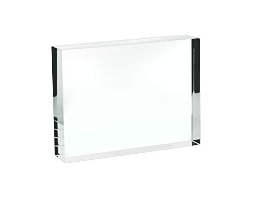 EISCO Rectangular Refraction Block, 3" (75mm) x 2" (50mm) x 0.7" (18mm) - Acrylic - Slightly Beveled Edges - Excellent for Physics Experiments & Photography