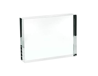 EISCO Rectangular Refraction Block, 3" (75mm) x 2" (50mm) x 0.7" (18mm) - Acrylic - Slightly Beveled Edges - Excellent for Physics Experiments & Photography