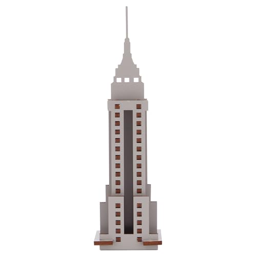 Little & Wood: Woodlet: Medium - Empire State Building - Grey, 3D Wooden Kit-Set, New York Landmark Puzzle, Pop Build Fun, Easy Assembly, Ages 6+ - style: Empire State Building