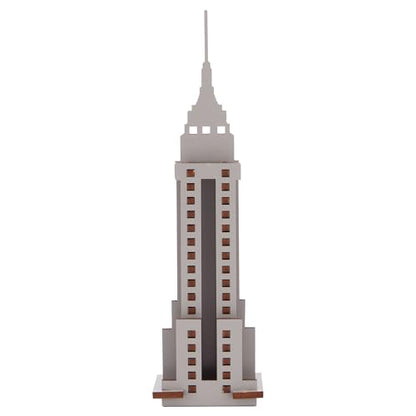 Little & Wood: Woodlet: Medium - Empire State Building - Grey, 3D Wooden Kit-Set, New York Landmark Puzzle, Pop Build Fun, Easy Assembly, Ages 6+ - style: Empire State Building