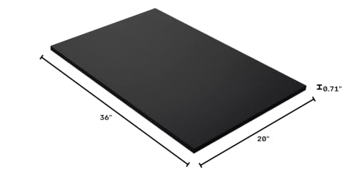 Kaboon 36x20 inch Black Table Top Universal, Solid One-Piece Desktop, Reversible Melamine Countertop, Double Desks, L-Desk DIY - color: Black, size: 36x20