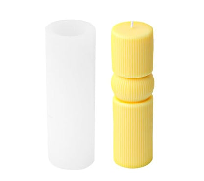 Geometric Striped Pillar Silicone Soap Resin Candle Mold DIY Column Craft M - size: Stripe M