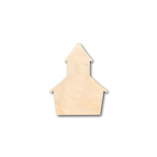 Unfinished Wood School House Shape Craft up to 46" DIY 46" / 3/4" - size: 46", style: 3/4" Thick Wood