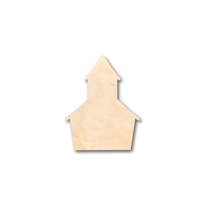 Unfinished Wood School House Shape Craft up to 46" DIY 46" / 3/4" - size: 46", style: 3/4" Thick Wood